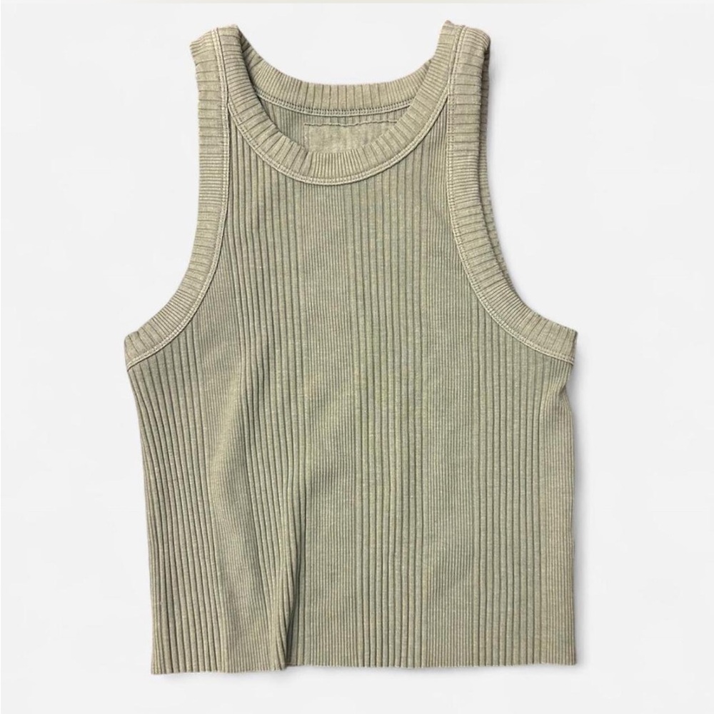 Aerie Green Ribbed Tank Top